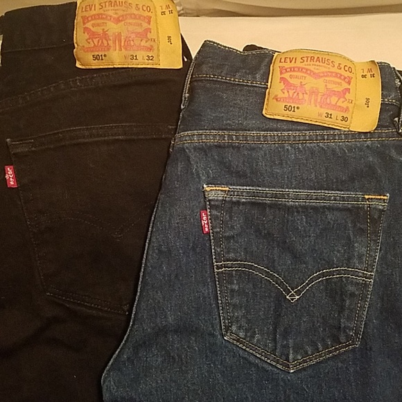 Levi 5 Jeans W31 L32 Black W31 L30 Blue 